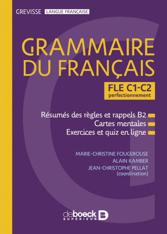 Grevisse Grammaire du français FLE C1 C2 De Boeck Superieur